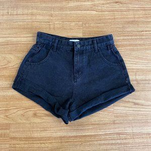 Black High Waisted Jean Shorts